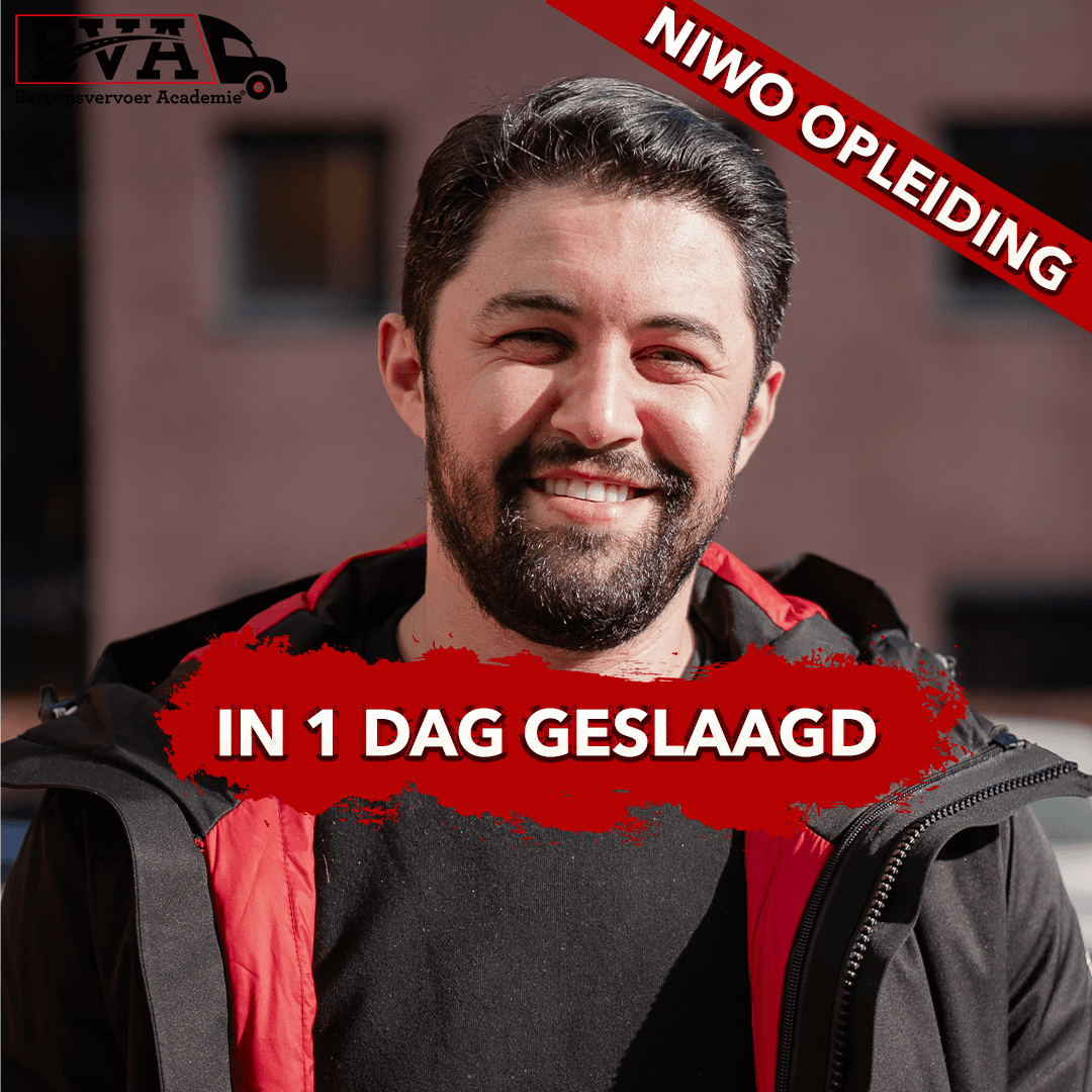 Geslaagde cursist van de NIWO-opleiding bij Beroepsvervoer Academie