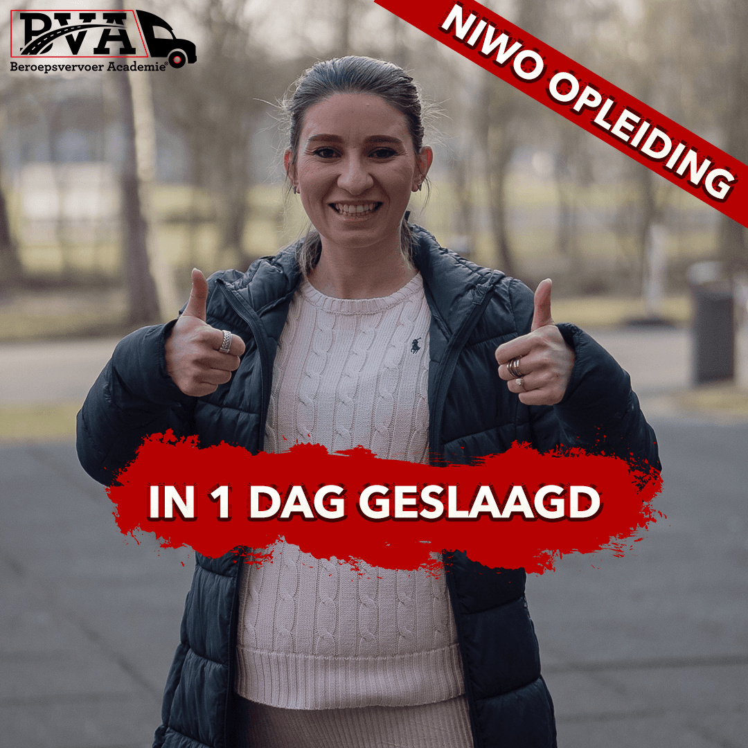 Geslaagde cursist van de NIWO-opleiding bij Beroepsvervoer Academie