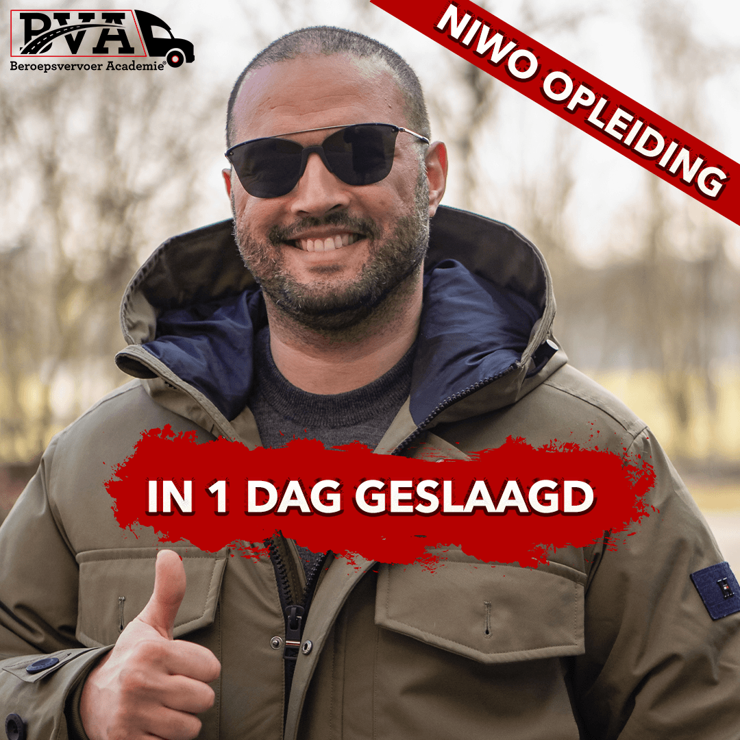Geslaagde cursist van de NIWO-opleiding bij Beroepsvervoer Academie
